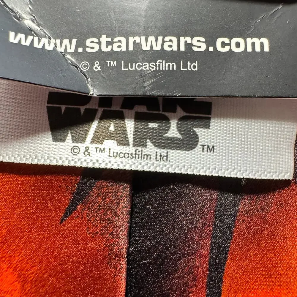 Star Wars Men's Neck Tie‎ Flames Darth Vader Black Necktie NWT